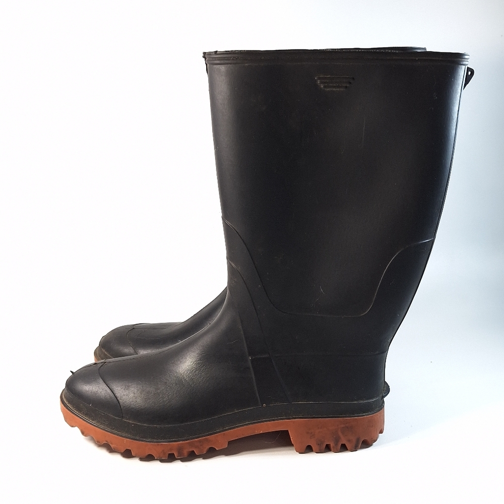 Vintage Classic Heavy Duty Mens Black Rubber Boots, 10